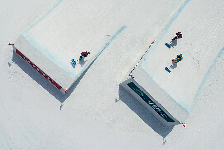 Three shapers at work from a bird's eye view