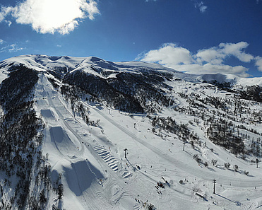 Übersicht des Slopestyle Weltcup Kurses