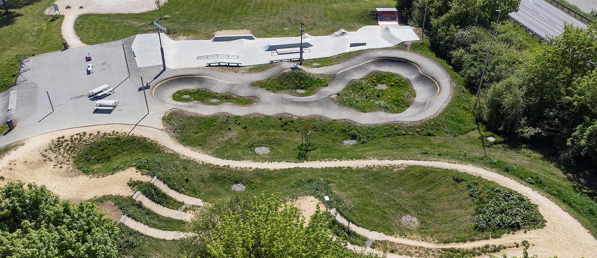Urban Sports Park Herbrechtingen mit Pumptrack, Skatepark und Dirtline