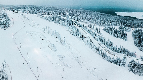 Snowpark Vuokatti aus der Vogelperspektive