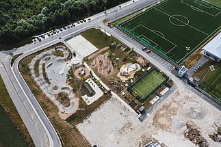 Pumptrack Gunskirchen aus der Vogelperspektive