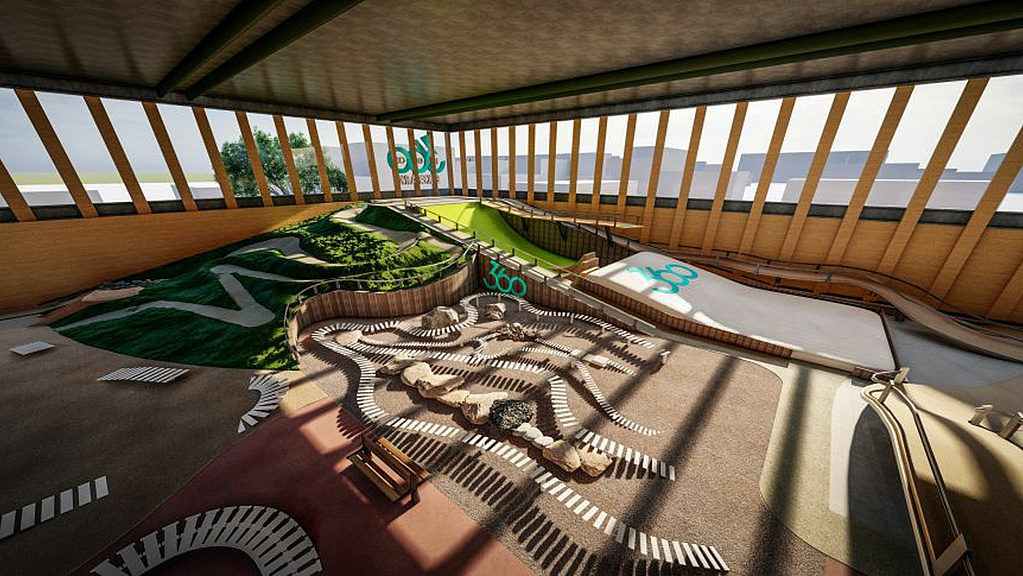 3D rendering of an indoor park