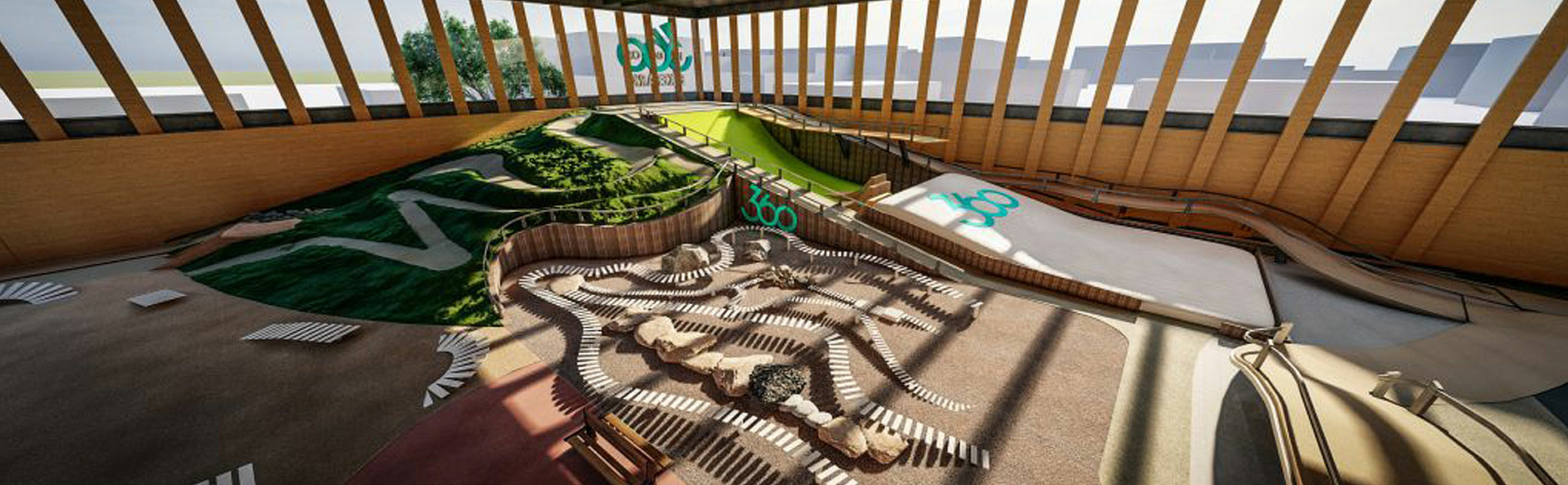 3D rendering of an indoor park