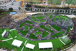 [Translate to Chinesisch:] Aerial view pump track Guiyang opening