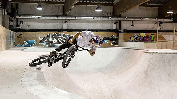 Biker in the skate hall Innsbruck