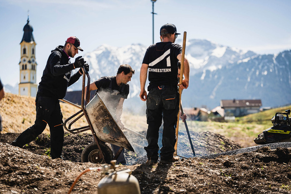 Asphalt work for Pumptrack in Pfronten in the Allgäu region of Germany 