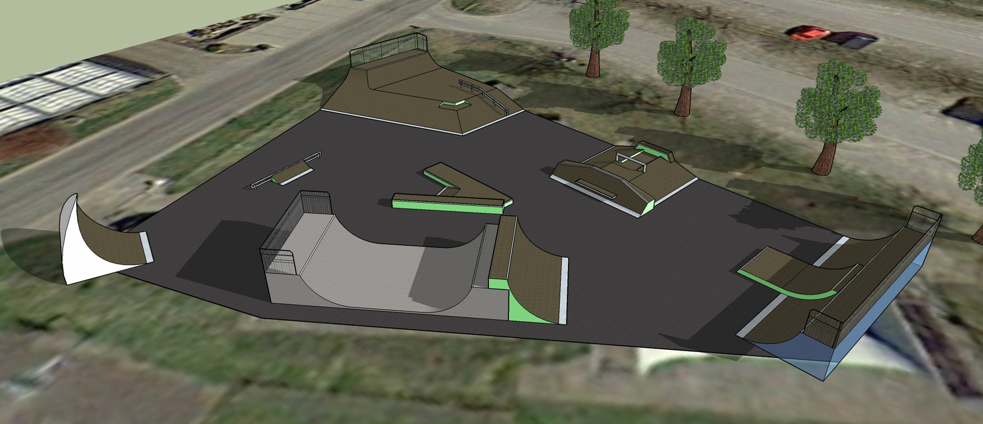 Skatepark Langenargen 3D Overview