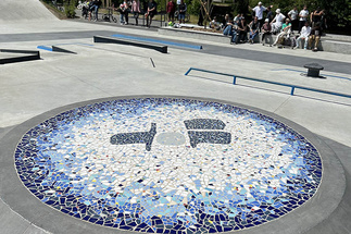 Detailed view of the bowl at Hof Skatepark