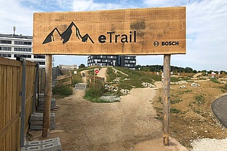 Entrance sign at the start of the Bosch eTrail Kusterdingen 