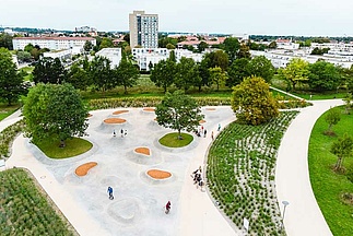 Luftbild Skatepark Reesepark Augsburg