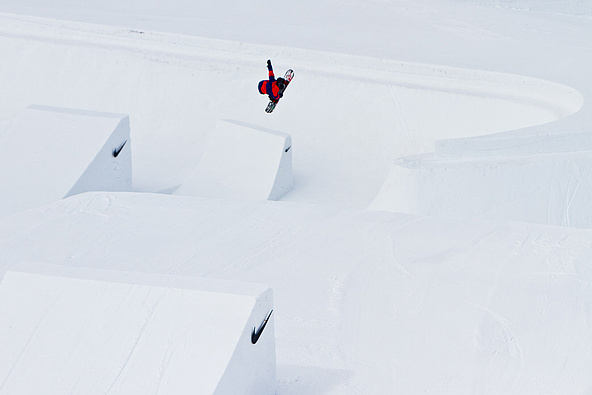 Athlete in the air after jump