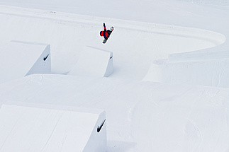 Athlete in the air after jump