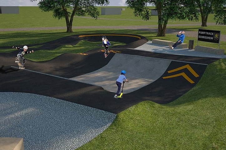 3D of Scooter zone with kids in pump track Schriesheim