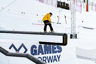 Freeski pro during training for the X Games Norway 2020 in Hafjell 