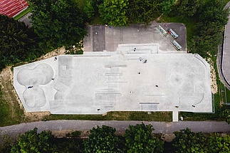 Drohnenbild von Orbeton Skatepark