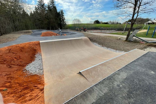 Pump track in the construction phase