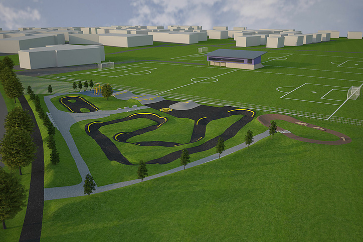 3D Graphic of the overview Urban Sports Park Durach