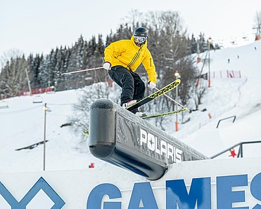 Freestyle skier at X-Games Norway Hafjell