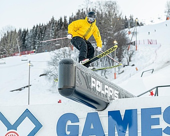 Freestyle skier at X-Games Norway Hafjell