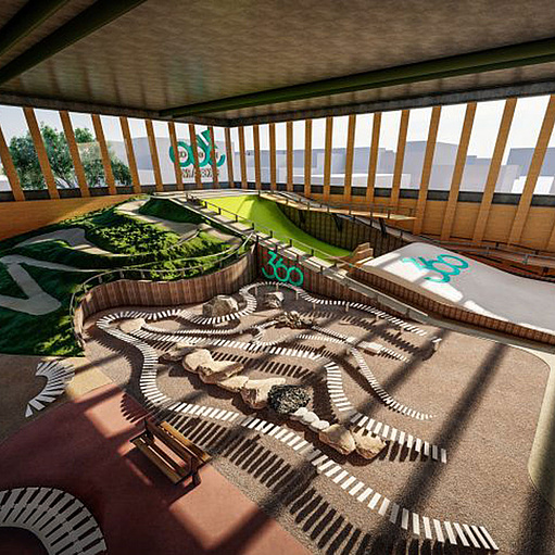 3D rendering of an indoor park
