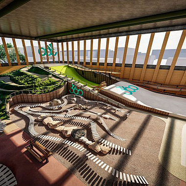 3D rendering of an indoor park