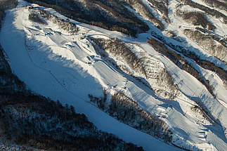 Übersicht vom Slopestyle Pyeongchang aus der Luft