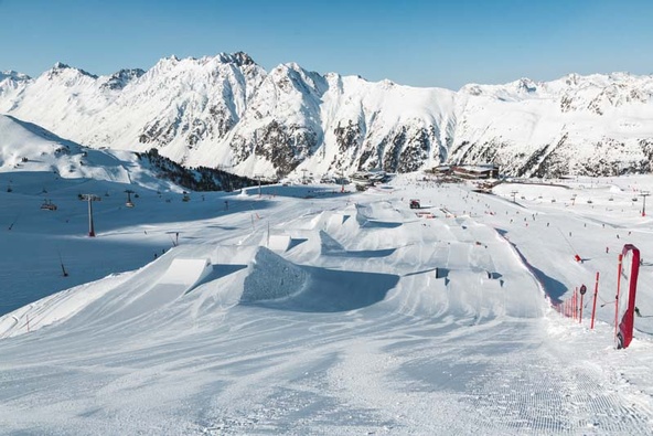 Übersicht vom Snowpark in Ischgl
