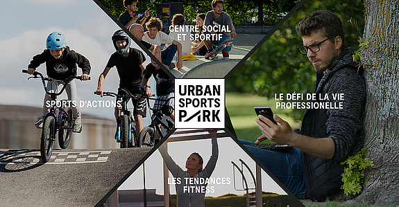 Graphique représentant les différentes zones du parc sportif urbain